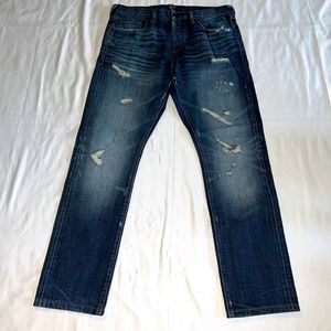 Men's PRPS Distressed Dark Denim Jeans Button Fly Distressed Size 32 Authentic